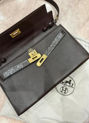 Сумка hermès kelly elan moka madame 27cm