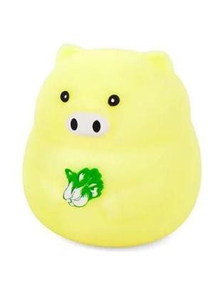 Дитяча іграшка-антистрес "свинка" ms 3950(yellow) з борошном, 8 см
