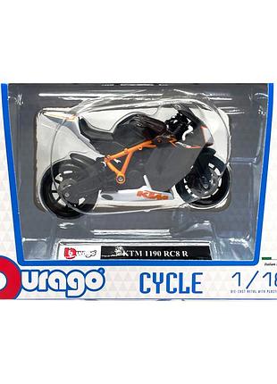 Дитяча модель мотоцикла "ktm 1190" bburago 18-51030-15 масштаб 1:18