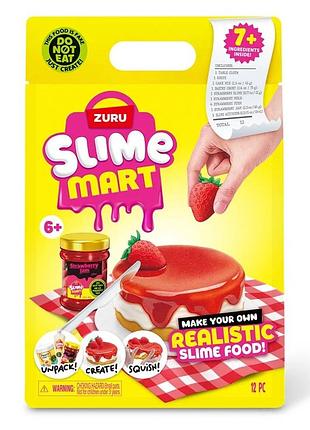 Ігровий набір зі слаймами "полуничний чізкейк" slime mart 15901a серії "shopping bag"