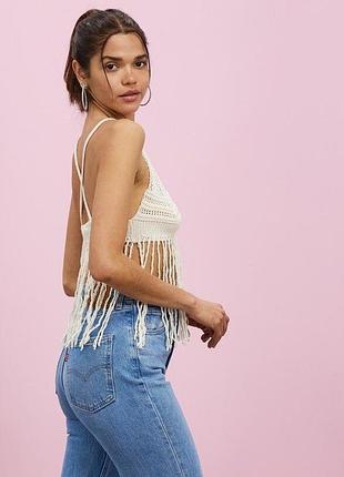 Вязаный топ с бахромой miss selfridge размер eur 36-38