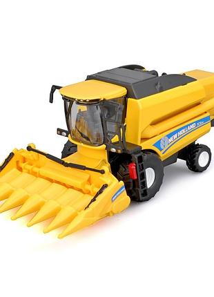 Автомодель комбайн зернозбиральний "new holland tc5.90" bburago 18-31722 (1:24)