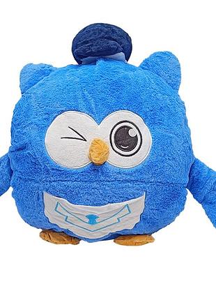 Детская мягкая игрушка "сова" l1127(blue) игрушка с пледом, размер 45 см