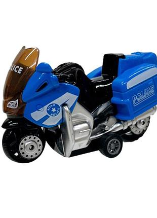 Мотоцикл дитячий "police" ap7442 масштаб 1:64 з безпечних матеріалів синій