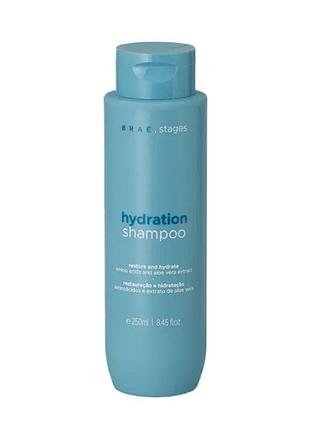 Увлажняющий шампунь для волос braé stages hydration shampoo, 250 мл