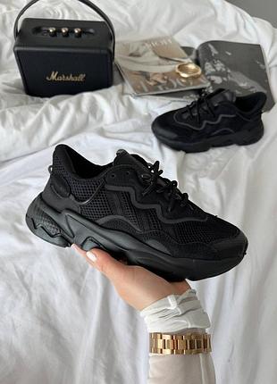Кросівки чорні жіночі та чоловічі adidas ozweego