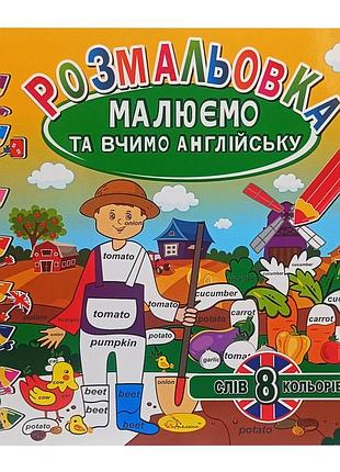Раскраска "рисуем и учим английский" рм-61-02, 8 слов-8 цветов