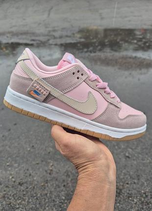 Nike dunk low teddy bear pink размер 36 -41