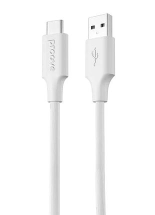 Кабель proove striped silicone usb to type-c (1m) (white) 57726
