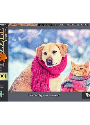 Пазл "winter day with a friend" danko toys c500-14-08, 500 эл.