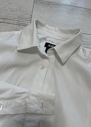 Белая рубашка-рубашка h&amp;m