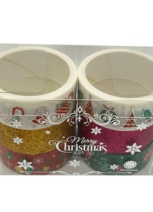 Набор декоративный скотч "merry christmas" xm-jd2273-1, 1,5 см x 2 м