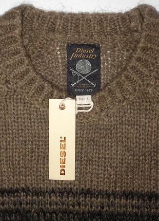 Diesel италия р. s мужской вязаный свитер 30% мохер шерстяной зимний джемпер6 фото