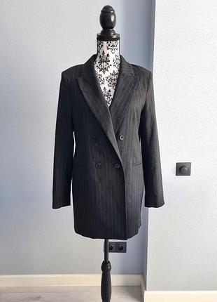 Піджак блейзер жіночий подовжений сірий s m h&m