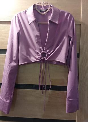 Модна вкорочена  сорочка блуза zara
