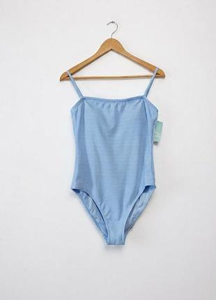 Слитный купальник голубой с чашками primark