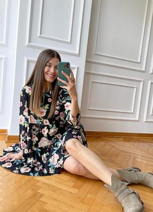 Платье женское платье zara в цветочный принт