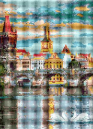 Алмазная мозаика "вечерняя прага" amo7217 40х40 см идейка