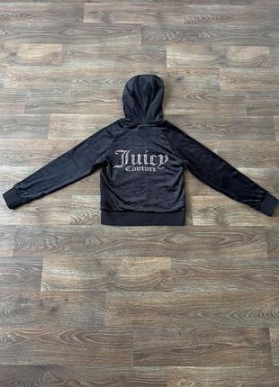 Дівчача спортивна велюрова кофта зіп худі зі стразами juicy couture розмір 10-11 років