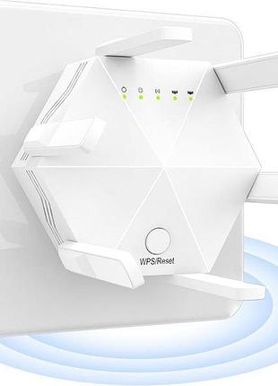Расширитель wi-fi, усилитель wi-fi двухдиапазонный 1200 мбит/с сигнала wi-fi с зоной покрытия до 12000 кв. футов и 45 устройств,