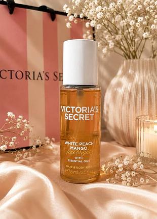 Мини спрей для тела victoria's secret white peach mango mini body mist