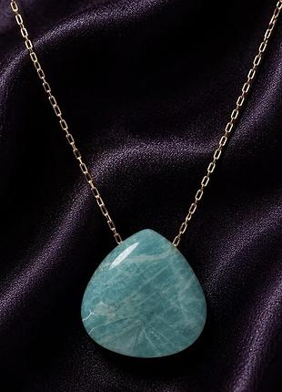 Кольє з медичної сталі "amazonite drop"