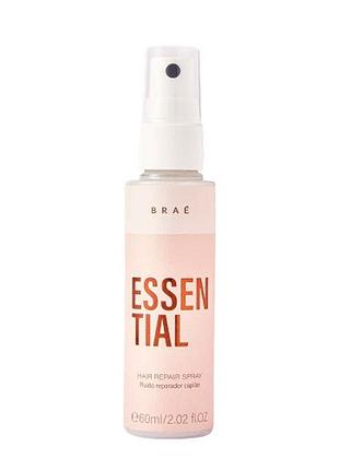 Восстанавливающий спрей для волос braé essential hair repair spray, многофункциональный уход, 60 мл