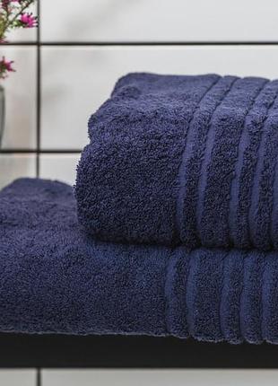 Полотенце махровое ecotton 50х90 см высокой плотности 550 г/м2 синее navy blue 1 шт.