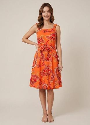 Брендовое трикотажное платье "dorothy perkins" с принтом. размер uk14/eur42.