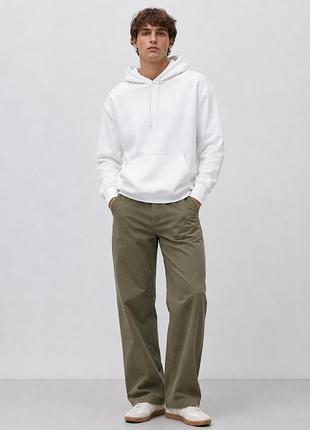 Мужское утепленное худи creator studio (h&amp;m) l белое однотонное (12345747-15)
