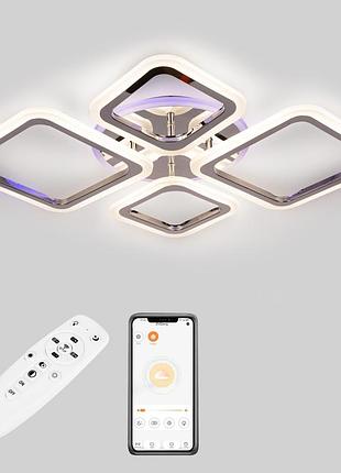 Потолочная led люстра, светодиодный светильник sunlight хром 5331/2+2 r
