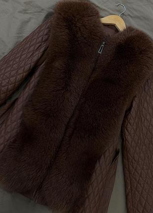 Дубленка женская куртка с мехом воротником кожаная zara mango bershka pull&bear h&m stradivarius asos vloria papaya vovk oysho
