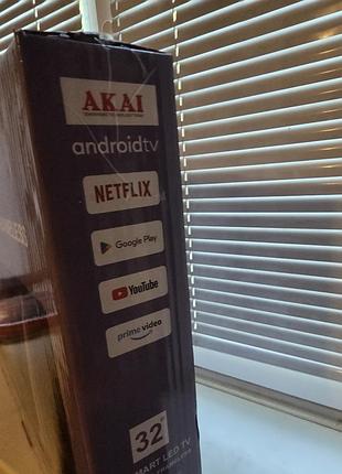 Led smart,android google tv телевизор akai ak32d22g 4