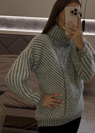 Кофта свитер серый женский zara mango h&m bershka pull&bear stradivarius reserved oysho calzedonia h&m benetton vovk vloria stimma