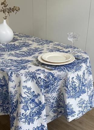 Скатерть столовая ecotton duck 170х200 см водоотталкивающая italiano blue