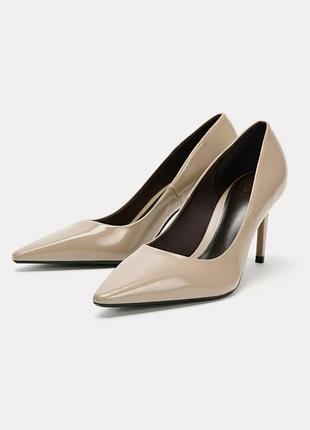 Туфли кожаные zara,лодочки zara