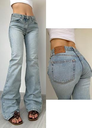 Джинсы голубые 38 m средняя талия посадка клеш flared abercrombie fitch bootcut vintage винтаж на осень