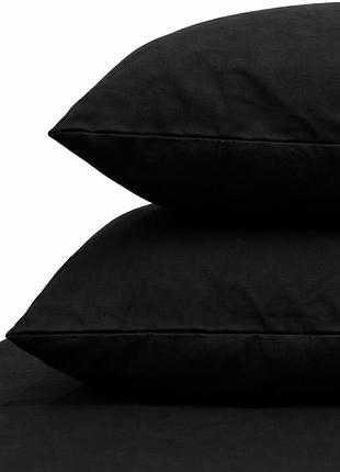 Наволочка ecotton 50х70 см фланель из хлопка black черный