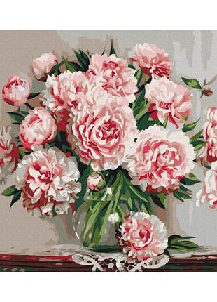 Картины по номерам «садовые пионы» bs5581 (48x60 см l)