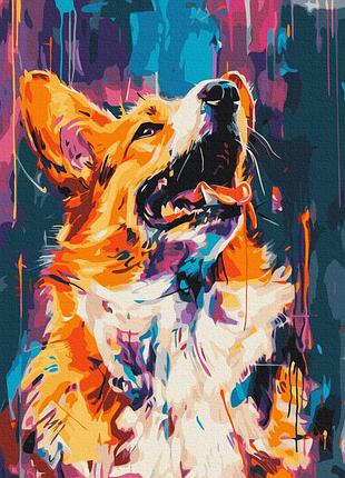 Картины по номерам «яркий корги» bs53927 (48x60 см l)