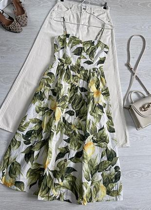 Лляний сарафан з домішкою бавовни h&m