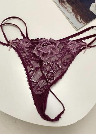 Lepel круті бордові мереживеі стрінги