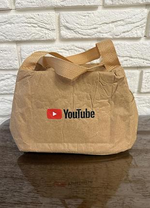 Термосумка/ланч-бег "youtube" крафт-папір, нова