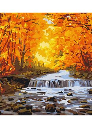 Картина за номерами "водоспад в осінній позолоті" bs34060 (48x60 см l)