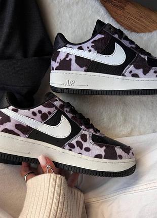 Air force 1 cow print field black