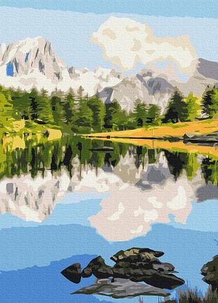 Картина за номерами "гірське дзеркало" bs52563 (48x60 см l)