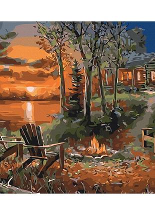 Картины по номерам «дом у озера» bs31630 (48x60 см l)