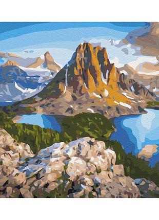 Картина за номерами "озера біля скель гори" bs21610 (48x60 см l)