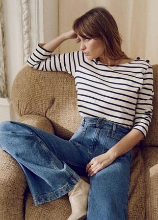 Sezane коттоновый лонгслив, тельняшка