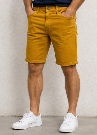 Мужские джинсовые шорты h&amp;m горчичные w31/48